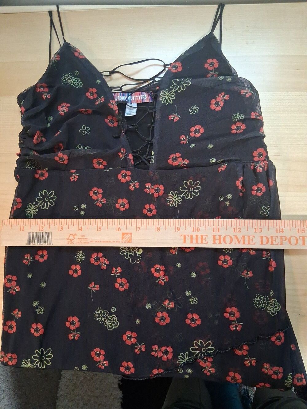Urban Outfitters Bright Side Lace Up Mini Dress Black Floral Print M Dark Fairy - Picture 5 of 16